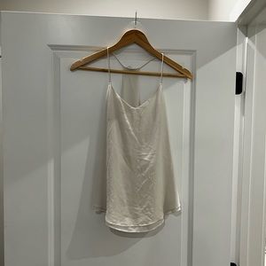 Club monaco white racerback silk camisole